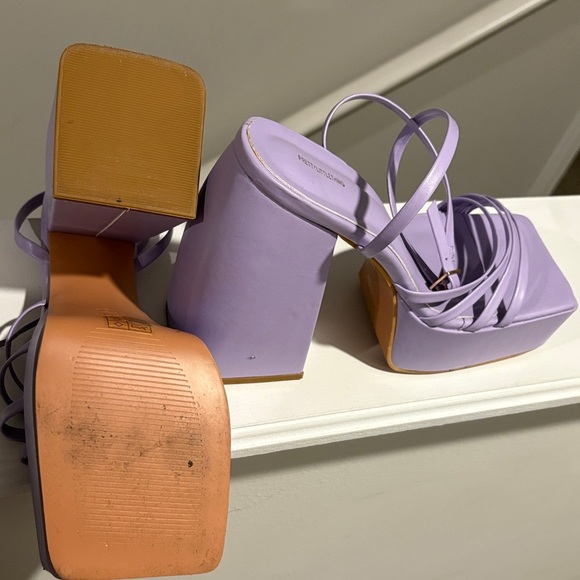 PrettyLittleThing Purple Platform Sandals - Picture 5 of 5